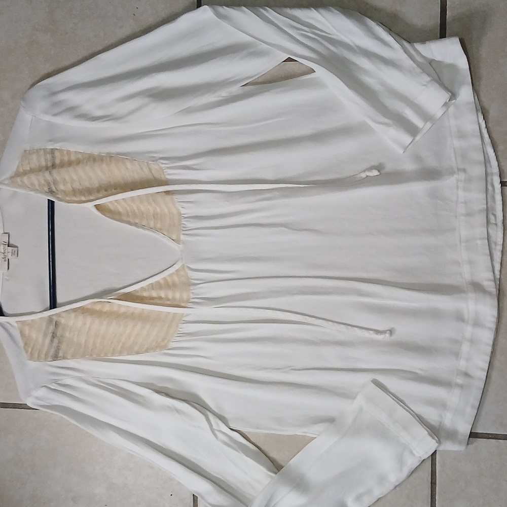 ELLA MOSS Womens Size S White and Cream Blouse